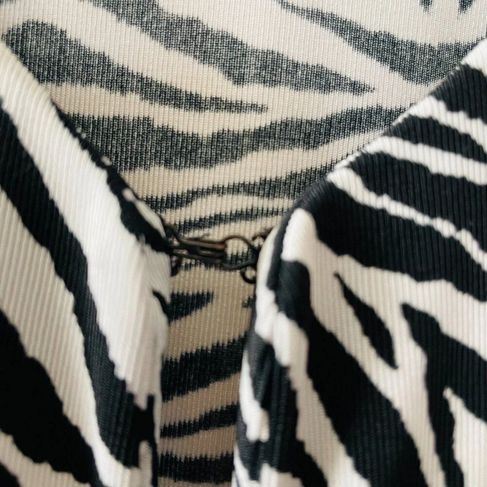Addition By Chico's Womens Black White Zebra Print Slinky Blouse Top Sz 3 US XL - Picture 4 of 11